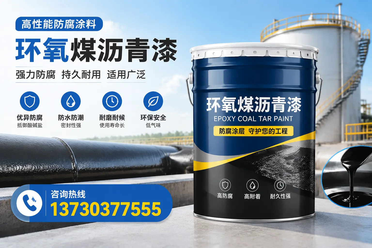 环氧煤沥青漆的耐久性分析,适合厦门的使用场景